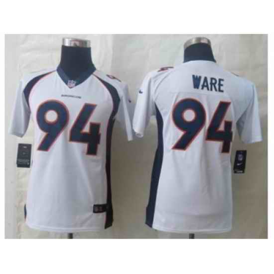 Nike Youth Denver Broncos #94 Ware White Jerseys